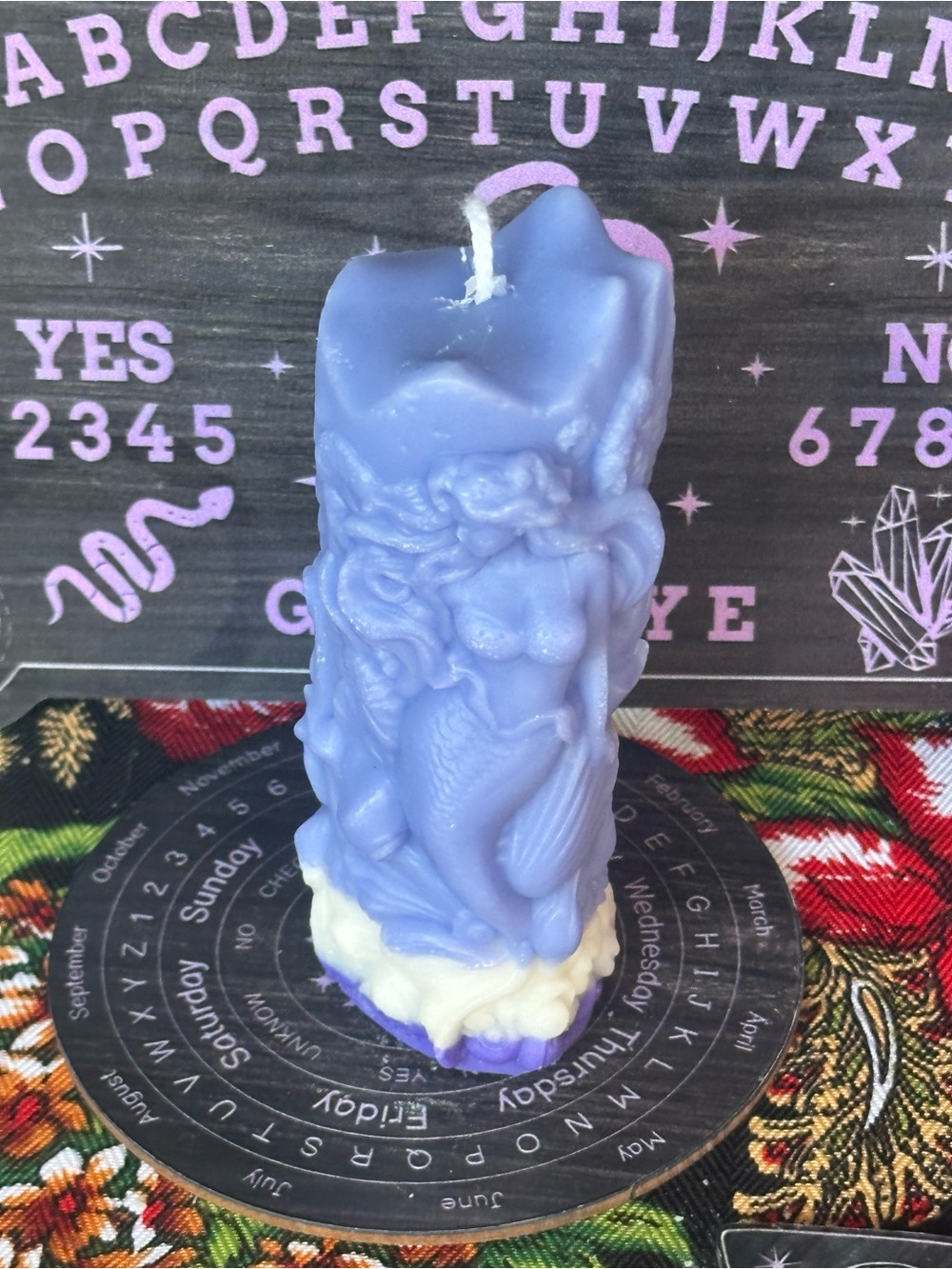 Moonlit Tide Mermaid Pillar Candle - Picture 9 of 9